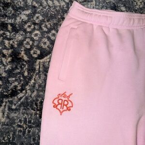 Roller Rabbit Pink Joggers with Orange Logo